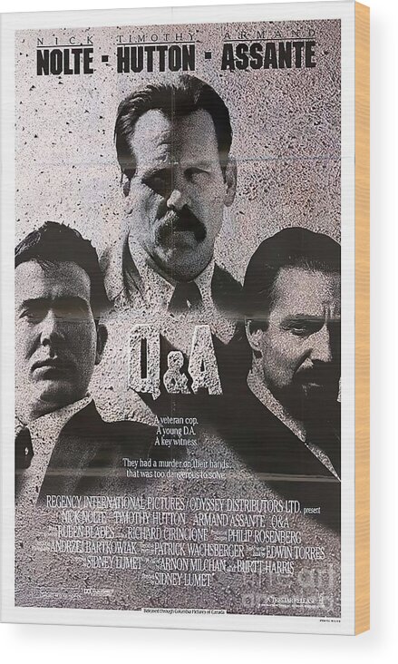 Q & A Wood Print featuring the digital art ''Q and A'', 1990, movie poster by Movie World Posters
