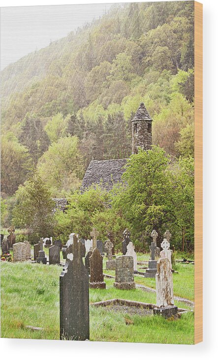 Ireland Wood Print featuring the photograph Rains of Glendalough by Jill Love