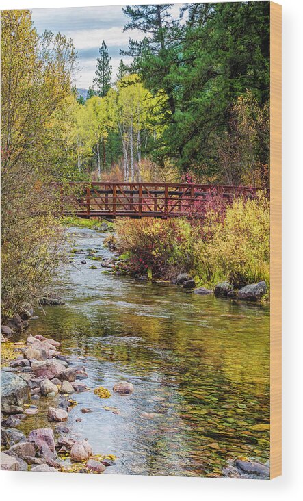 Fall Wood Print featuring the photograph Rattle Snake River Bridge by Pamela Dunn-Parrish