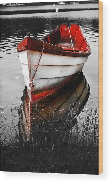 Red Boat Wood Print featuring the photograph Red Boat by Darius Aniunas