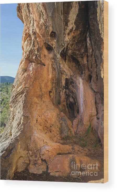 Mountains Wood Print featuring the photograph Red-brown rock formation 2. Abstract mountain beauty by Adriana Mueller