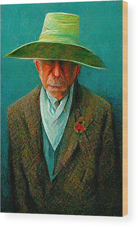 Rene Magritte Wood Print featuring the digital art Rene Magritte #1 by Craig Boehman