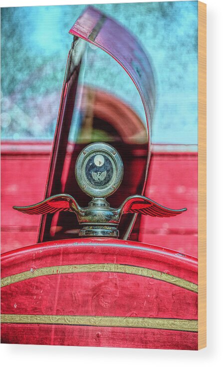 Red Wood Print featuring the photograph REO In Red by Pamela Dunn-Parrish