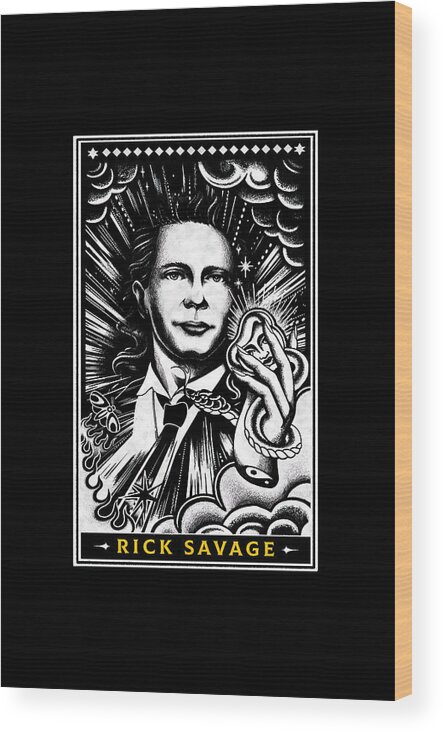 Vintage Wood Print featuring the digital art Rick Savages The Best Bassist by Def Leppard