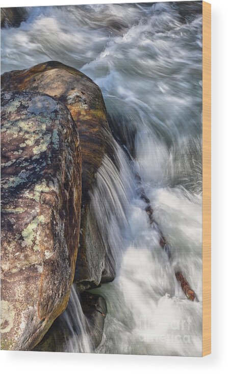 River Wood Print featuring the photograph River Splashing by Phil Perkins