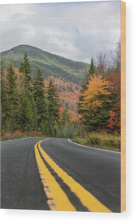 Lake Placid Wood Print featuring the photograph Road through the Adirondacks by Dave Niedbala
