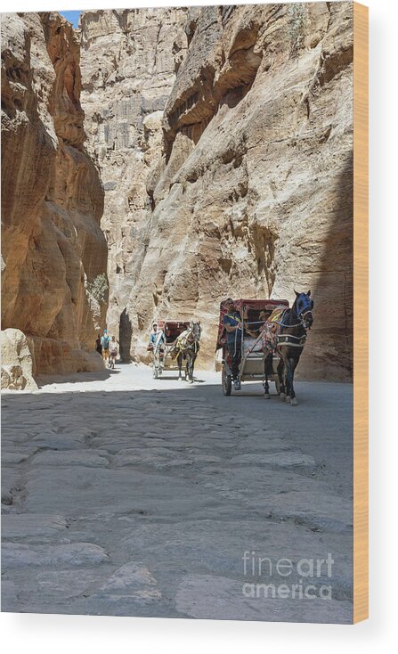 Street Wood Print featuring the photograph Road to Petra by Tom Watkins PVminer pixs