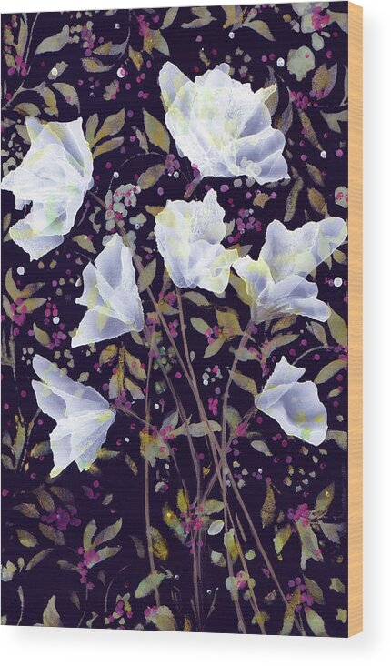 Floral Wood Print featuring the painting Romance #2 by Kimberly Deene Langlois