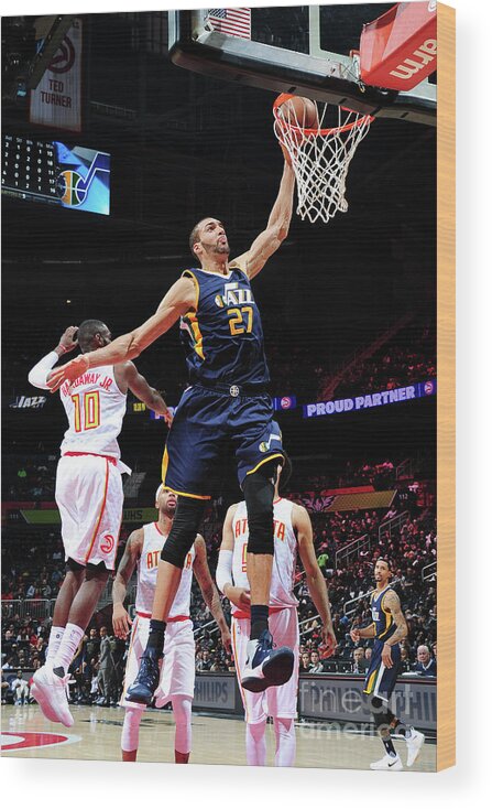 Rudy Gobert Wood Print featuring the photograph Rudy Gobert by Scott Cunningham