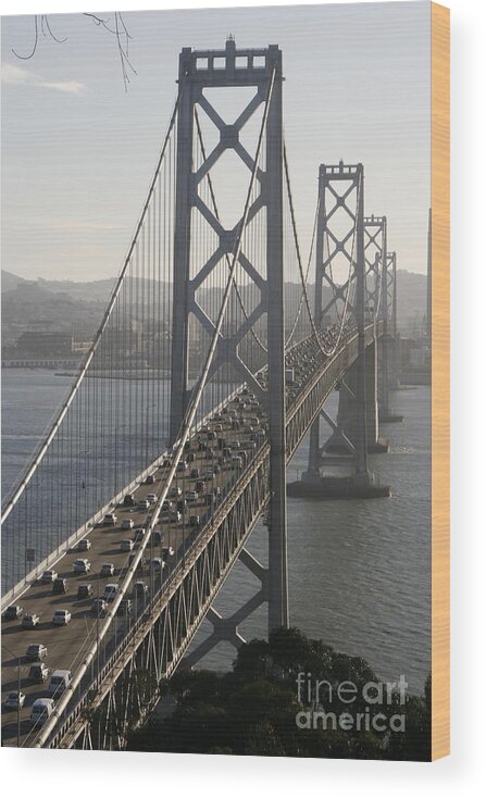 Rush Hour Wood Print featuring the photograph Rush Hour on the San Francisco Bay Bridge by Tony Lee