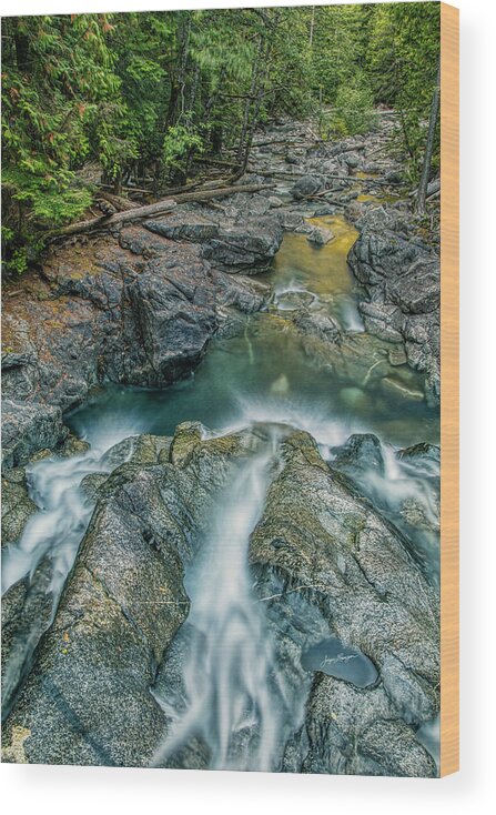 Deception Falls Wood Print featuring the photograph Rushing Waters Of Deception Creek by Jurgen Lorenzen