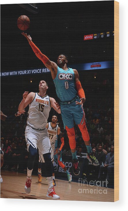 Russell Westbrook Wood Print featuring the photograph Russell Westbrook by Bart Young