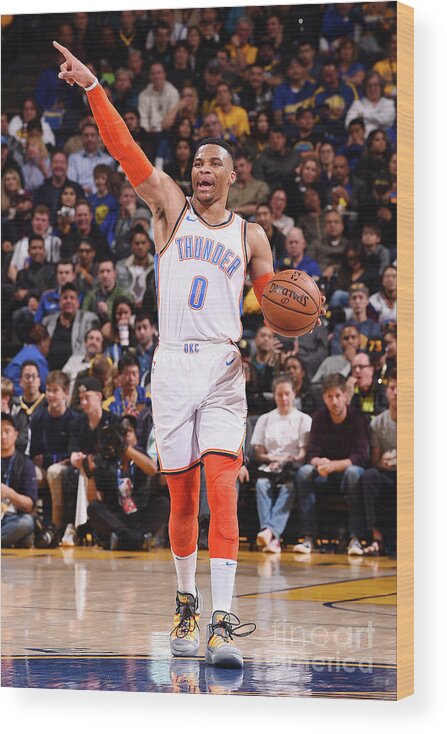 Nba Pro Basketball Wood Print featuring the photograph Russell Westbrook by Noah Graham