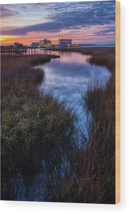 Southport Wood Print featuring the photograph Salt Marsh Sunrise by Nick Noble
