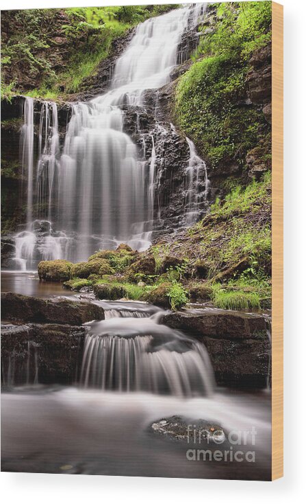 England Wood Print featuring the photograph Scaleber Force, near Settle by Tom Holmes Photography