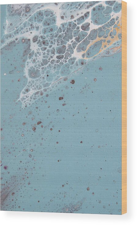 Abstract Wood Print featuring the painting Seafoam Abstract 2 by Jani Freimann