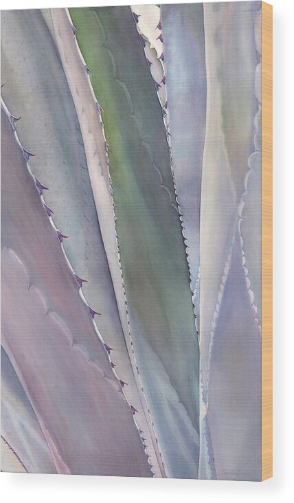 Original Framed Watercolor Painting Wood Print featuring the painting Sedona Agave #1 by Sandy Haight