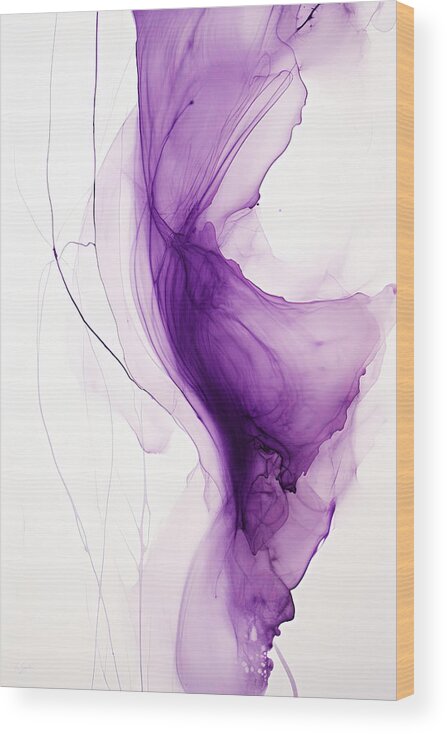 Purple Wood Print featuring the painting Shades of Purple by Lourry Legarde