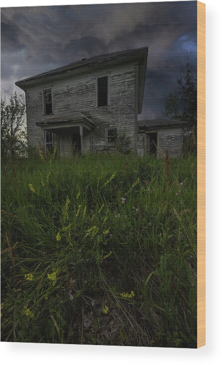Abandoned Wood Print featuring the photograph Shadows of Desolation by Aaron J Groen