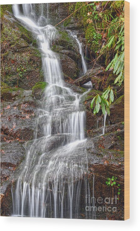 Waterfalls Wood Print featuring the photograph Small Waterfalls 4 by Phil Perkins