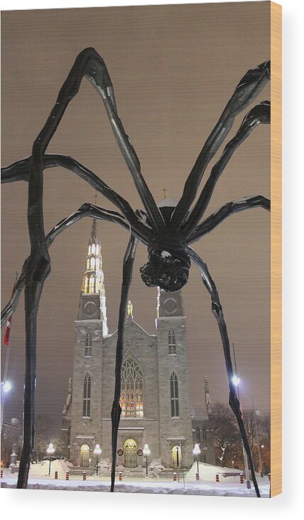 Maman Wood Print featuring the photograph Spider in Ottawa by Jindra Noewi
