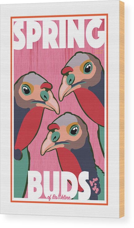 Brookline Wood Print featuring the digital art Spring Buds by Caroline Barnes