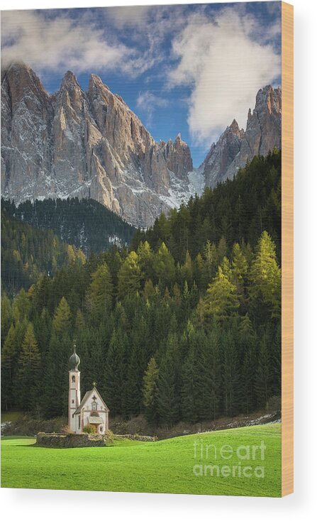 Dolomites Wood Print featuring the photograph St Johann - Dolomites by Brian Jannsen