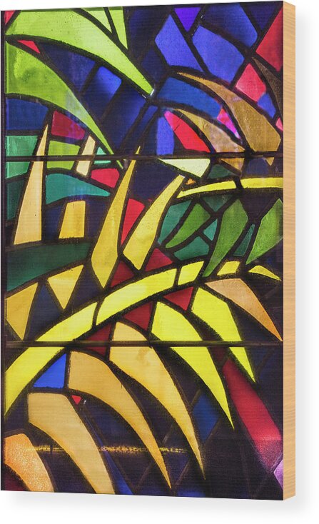African Wood Print featuring the photograph Stained Glass Leaves by Debra and Dave Vanderlaan