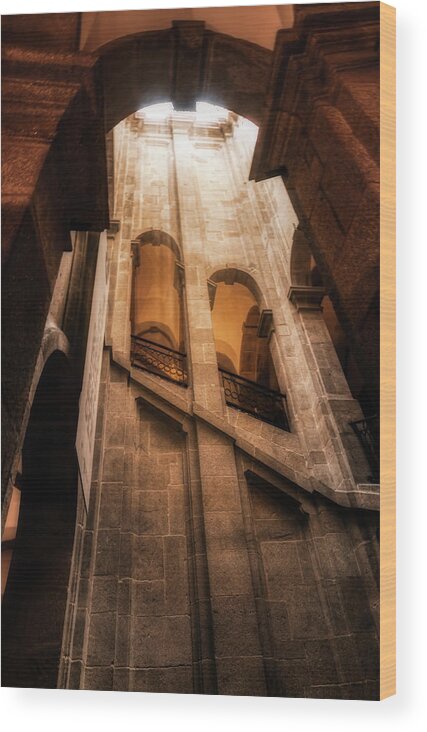 Staircase Wood Print featuring the photograph Staircase of the bell tower by Micah Offman
