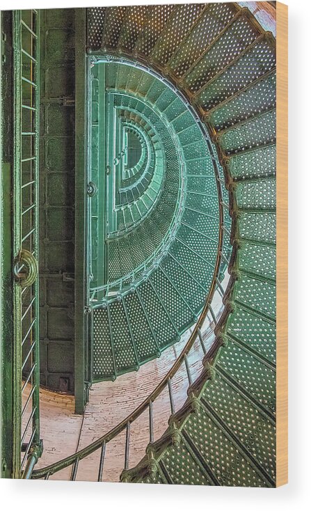 Lighthouse Wood Print featuring the photograph Stairwell Currituck Beach Lighthouse by Skip Tribby