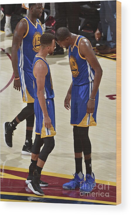 Playoffs Wood Print featuring the photograph Stephen Curry and Kevin Durant by David Liam Kyle