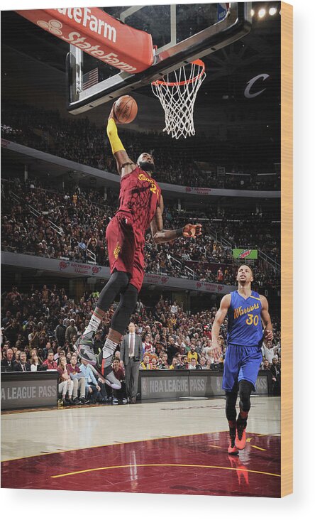 Lebron James Wood Print featuring the photograph Stephen Curry and Lebron James by David Liam Kyle