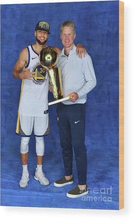 Playoffs Wood Print featuring the photograph Stephen Curry and Steve Kerr by Jesse D. Garrabrant