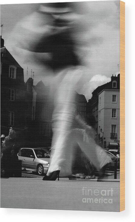 Street Tango Wood Print featuring the photograph Street Tango for Street Photo by Frederic Bourrigaud