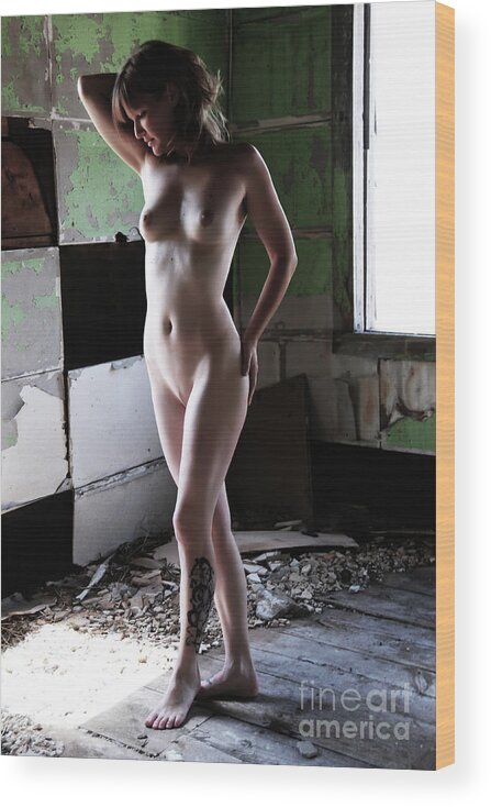 Nude Wood Print featuring the photograph Struck By Her Beauty by Robert WK Clark
