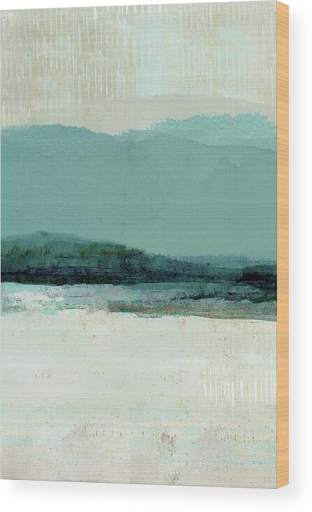 Abstract Wood Print featuring the painting Summer Rain II by Flora Kouta