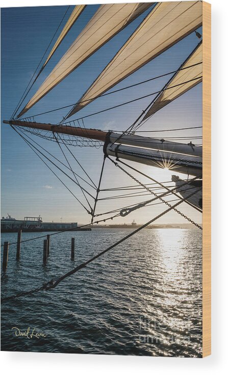 California Wood Print featuring the photograph Sunburst on the Bow of the Star of India by David Levin