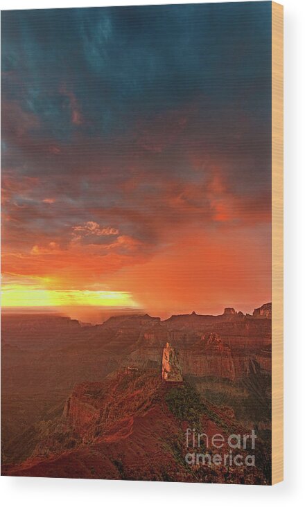 North America Wood Print featuring the photograph Sunrise Storm Point Imperial North Rim Grand Canyon NP Arizona by Dave Welling