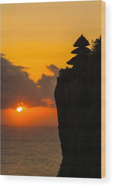 Scenics Wood Print featuring the photograph Sunset at Uluwatu Bali Indonesia by Lightofchairat