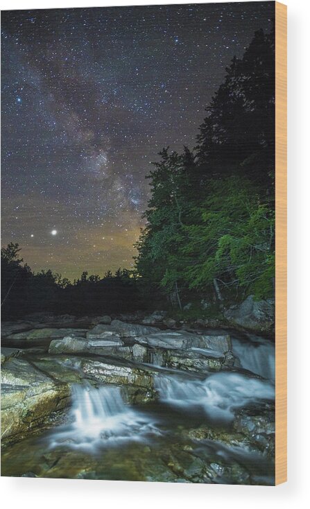 Swift Wood Print featuring the photograph Swift River Milky Way by White Mountain Images