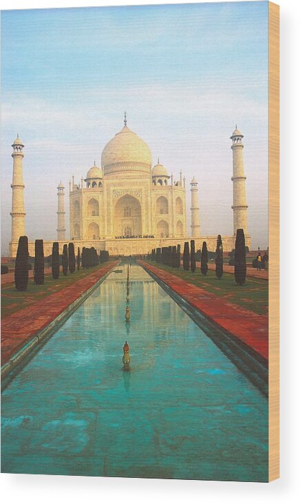 India Wood Print featuring the photograph Taj Mahal by Claude Taylor