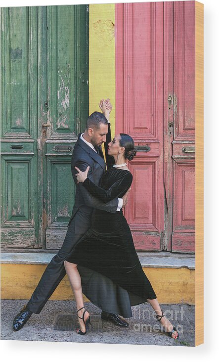 Tango Wood Print featuring the photograph Tango in Caminito 002 by Bernardo Galmarini