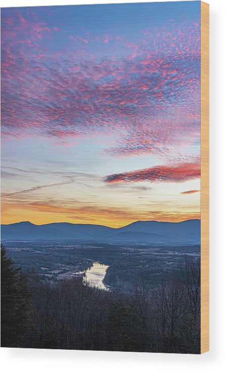 Sunrise Wood Print featuring the photograph The Color of Winter In Shenandoah by Lara Ellis