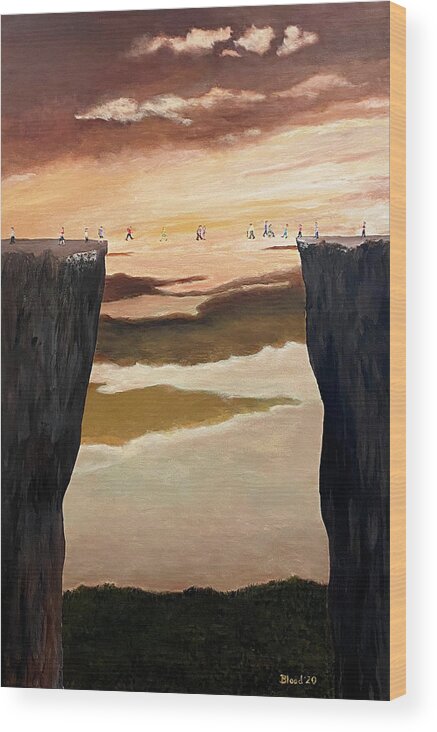 Brown Sky Wood Print featuring the painting The Crossing by Thomas Blood