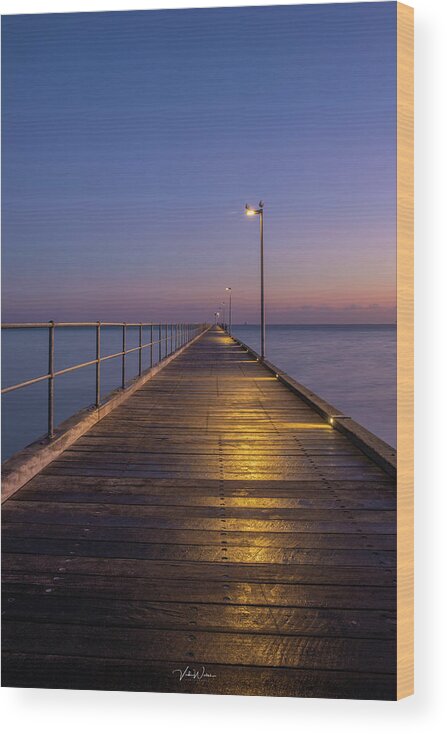 Vicki Walsh Wood Print featuring the photograph The Pier 2 by Vicki Walsh