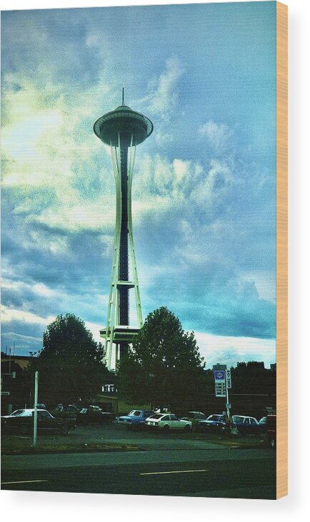  Wood Print featuring the photograph The Seattle Space Needle by Gordon James