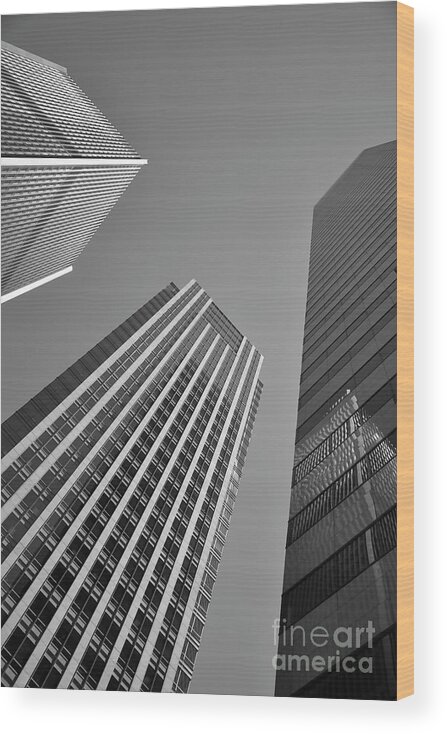 Urban Wood Print featuring the photograph The Tall Three by Kirt Tisdale