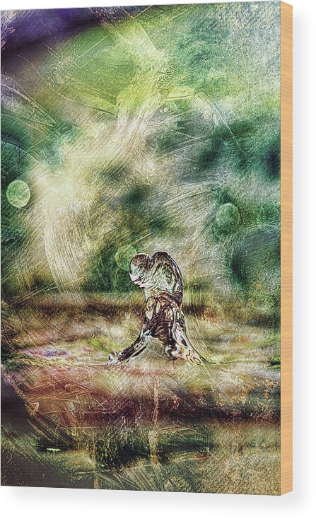  Abstract Wood Print featuring the photograph The Thinker by Connie Publicover