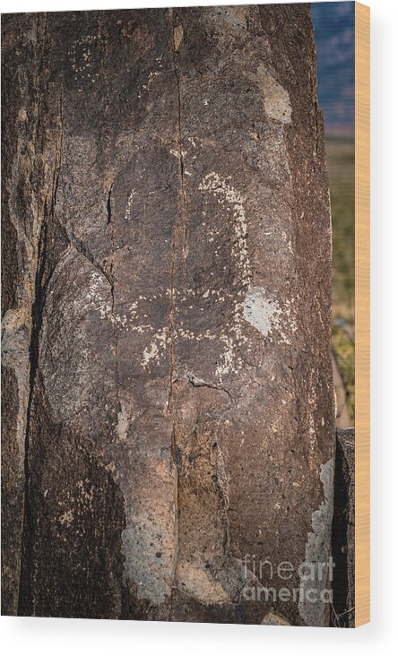 Ancient Wood Print featuring the photograph Three Rivers Petroglyphs #26 by Blake Webster