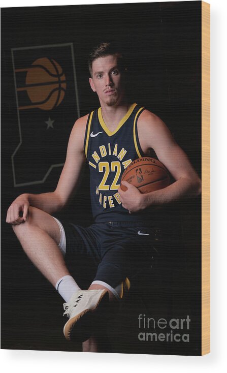 Media Day Wood Print featuring the photograph T.j. Leaf by Ron Hoskins
